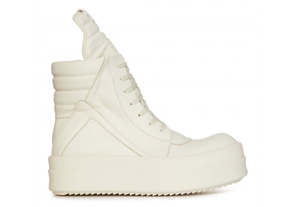 Rick Owens Mega Bumper Geobasket Sneaker Total White