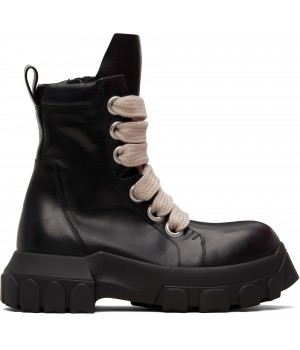 Rick Owens Black Temple Jumbolace Army Bozo Tractor Boots