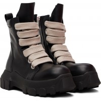Rick Owens Black Temple Jumbolace Army Bozo Tractor Boots