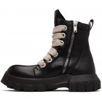 Rick Owens Black Temple Jumbolace Army Bozo Tractor Boots
