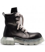 Rick Owens Black Clear Temple Jumbolace Army Bozo Tractor Boots