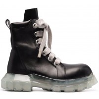 Rick Owens Black Clear Temple Jumbolace Army Bozo Tractor Boots